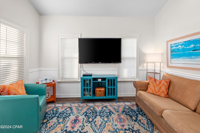 living room featuring hardwood / wood-style flooring