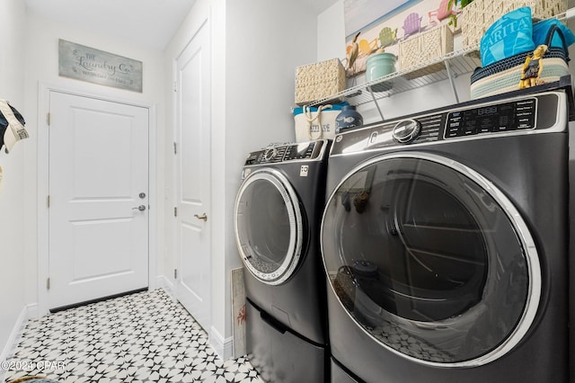 laundry room featuring washer and dryer