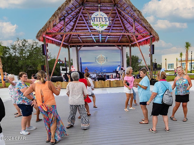 view of community with a gazebo