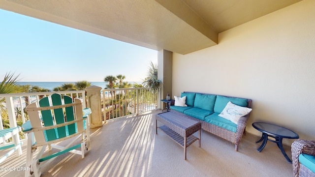 balcony with a water view