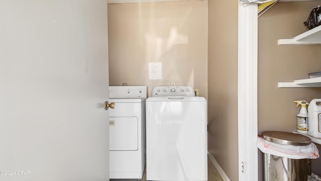 laundry area featuring washing machine and dryer