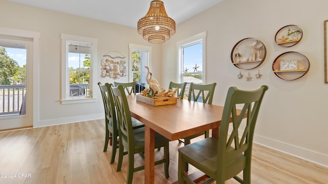 dining area featuring light hardwood / wood-style flooring