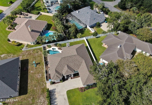 drone / aerial view with a residential view