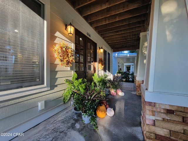 view of patio with covered porch