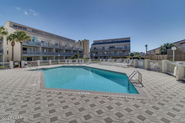 view of pool with a patio area