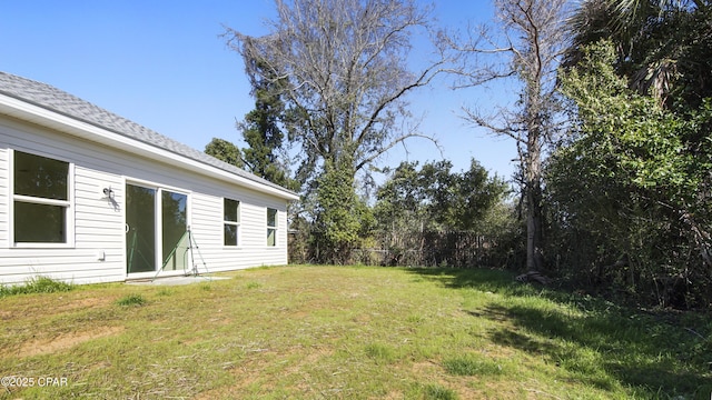 view of yard featuring fence