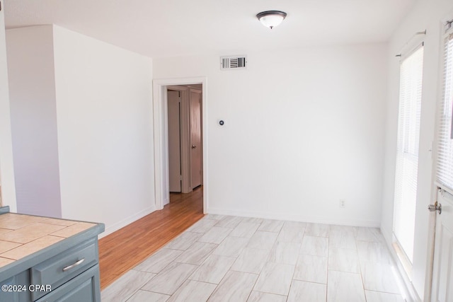 empty room featuring light wood-type flooring