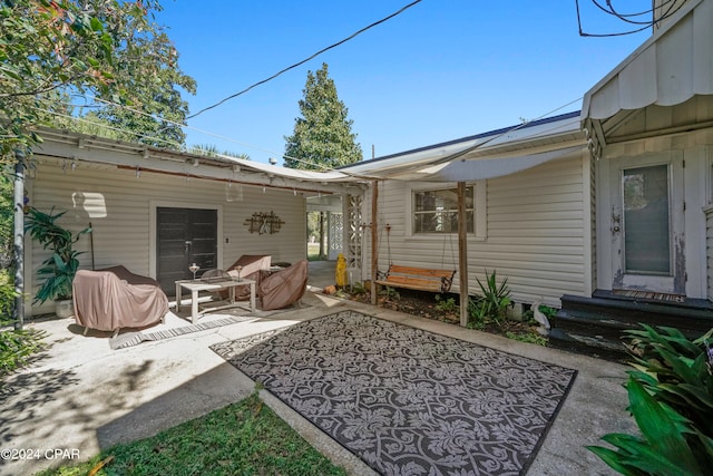 back of property with a patio area