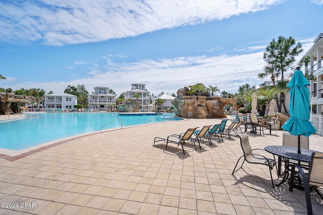 view of pool with a patio