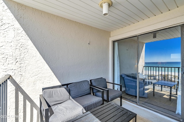 balcony with a water view