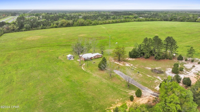 drone / aerial view with a rural view