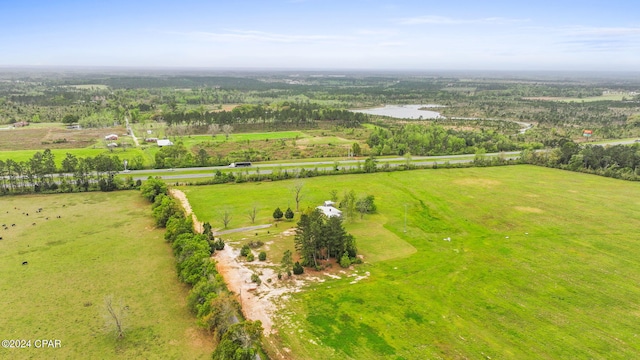 drone / aerial view with a rural view
