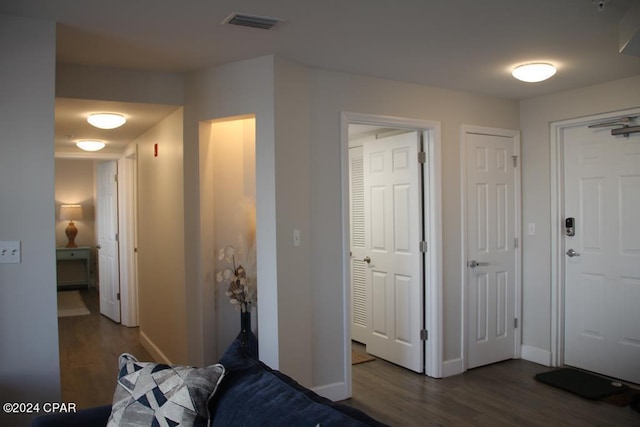 bedroom featuring dark hardwood / wood-style floors