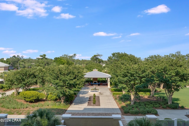 surrounding community with a gazebo