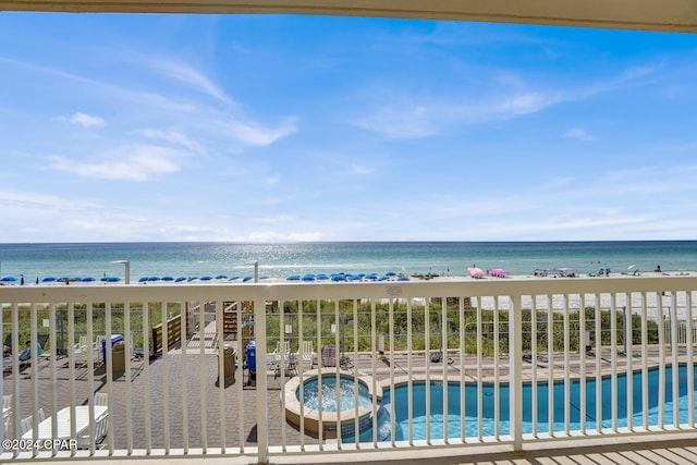 water view featuring a beach view