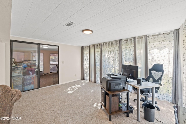 home office featuring carpet