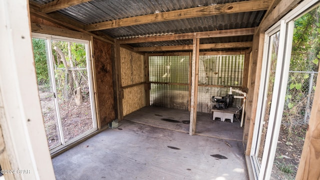 view of unfurnished sunroom