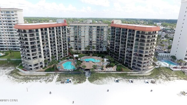 property view of water with a view of the beach