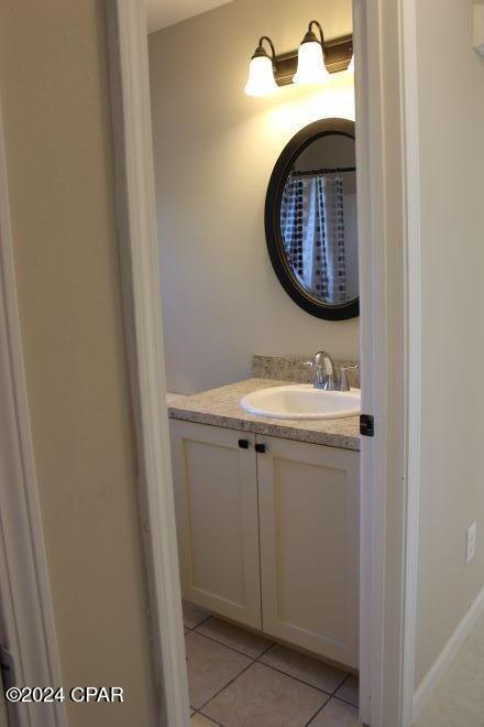 bathroom featuring vanity and tile patterned floors