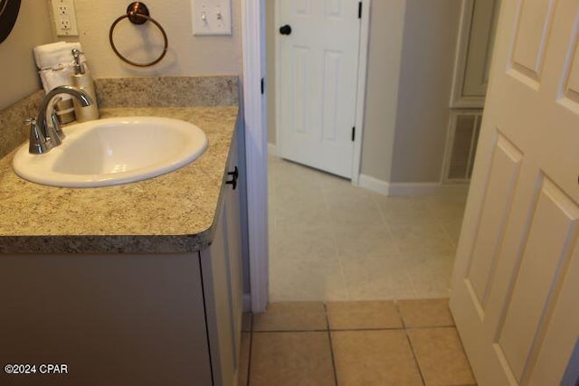 bathroom featuring vanity and tile patterned floors