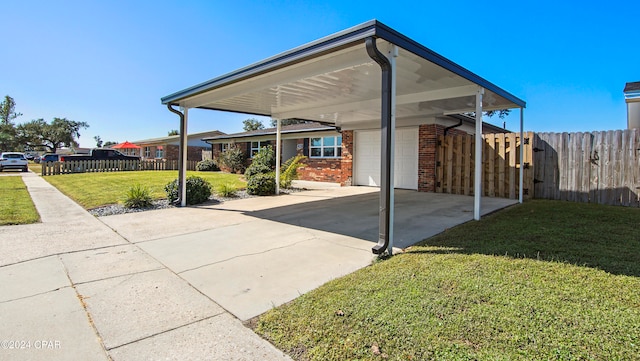 exterior space featuring a carport