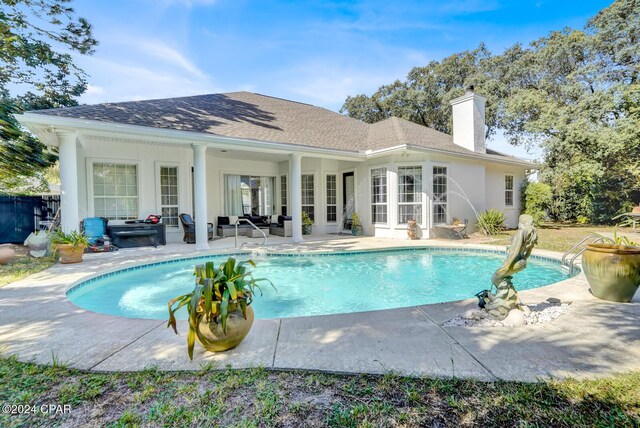 view of pool featuring a patio area and an outdoor hangout area