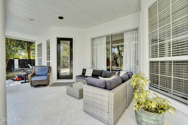 view of patio featuring an outdoor living space