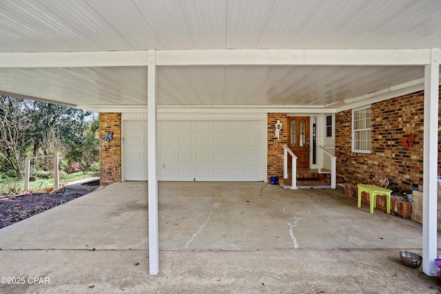 garage with a carport