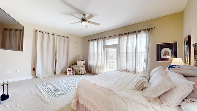 8700 Front Beach Rd Unit 5309, Panama City Beach, FL 32407 - bedroom featuring baseboards, ceiling fan, and carpet floors
