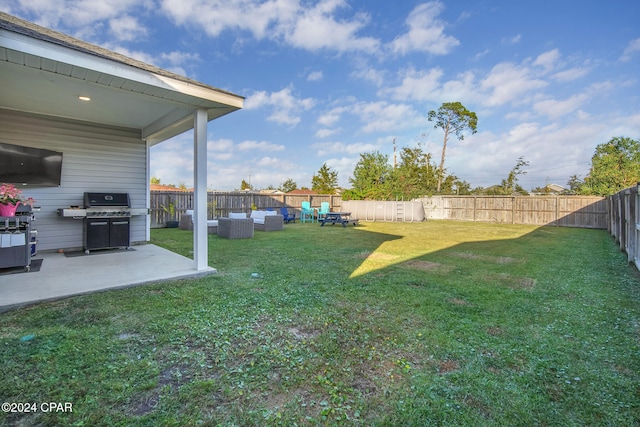 view of yard with a patio area