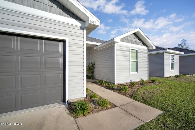 exterior space with a lawn