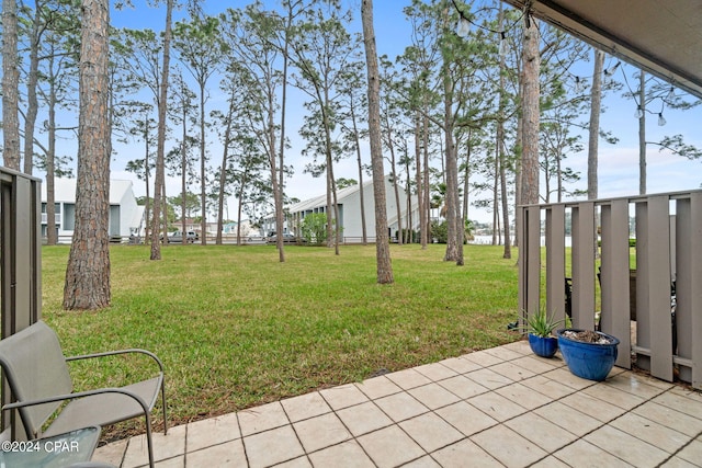 view of yard with a patio area