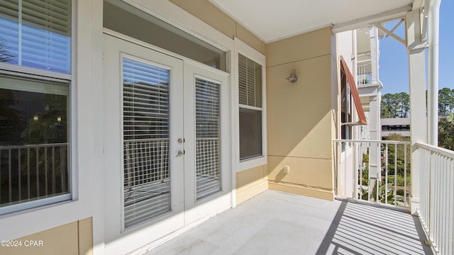 balcony with french doors