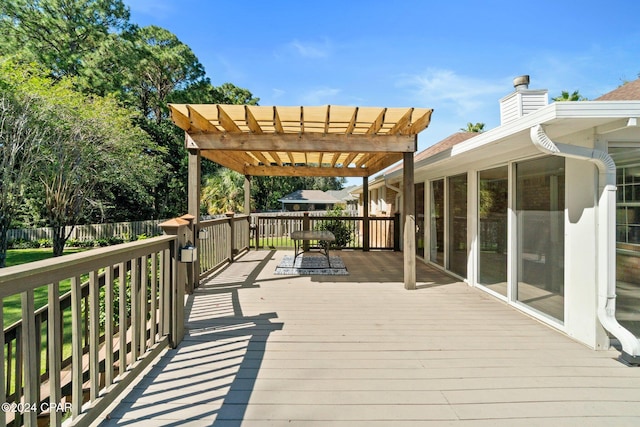 wooden deck with a pergola