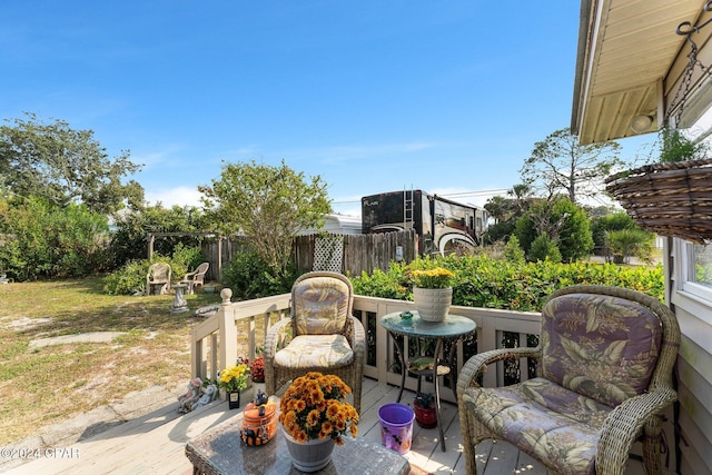 view of patio / terrace featuring a wooden deck