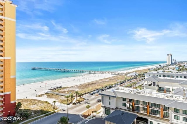 property view of water featuring a view of the beach