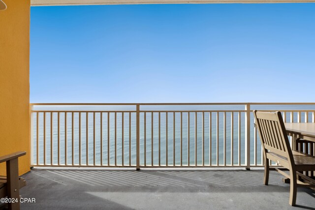 balcony with a water view