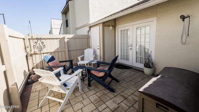 view of patio / terrace featuring french doors