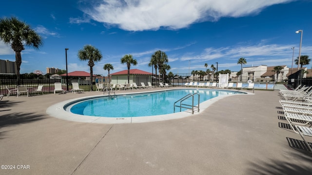 view of pool with a gazebo and a patio area