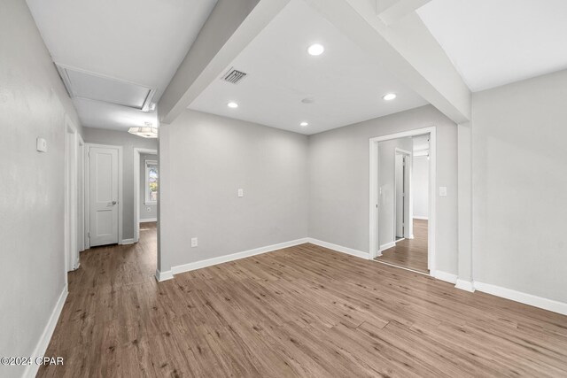 empty room featuring light hardwood / wood-style floors