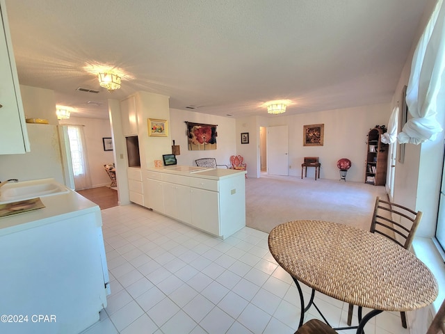 17680 Margaret St, Blountstown, FL 32424 - kitchen with washer / clothes dryer, open floor plan, a peninsula, visible vents, and a sink