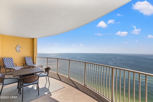 balcony with a water view