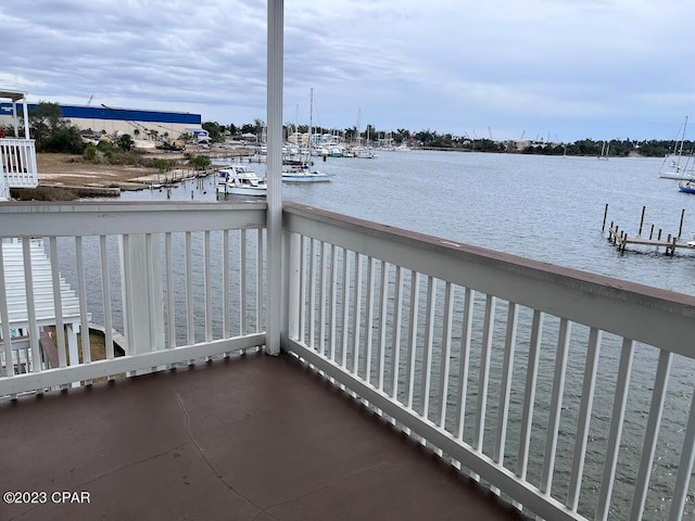 balcony with a water view