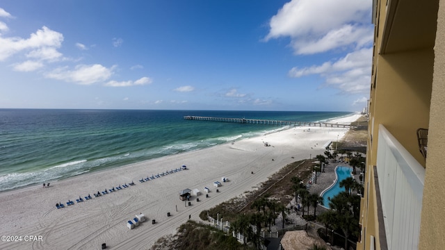 water view featuring a beach view