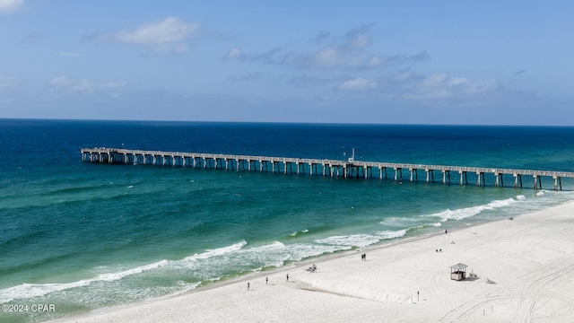 exterior space with a view of the beach