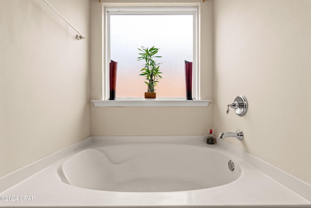 bathroom with a washtub