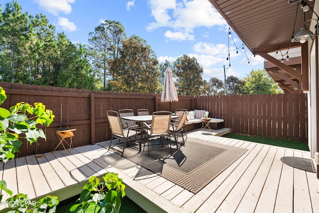 view of wooden deck