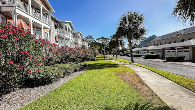 exterior space featuring a residential view and sidewalks