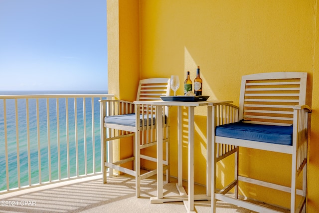 balcony with a water view