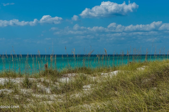 property view of water featuring a view of the beach